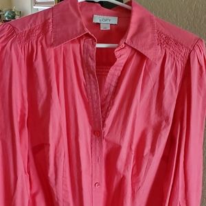 Pleated Top, button up Ladies Top